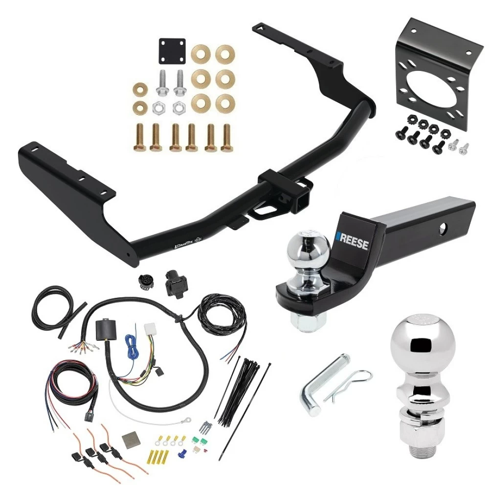 For 2014-2019 Toyota Highlander Trailer Hitch Tow PKG w/ 7-Way RV Wiring + 2" & 2-5/16" Ball + Drop Mount By Draw-Tite