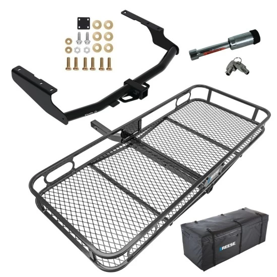 For 2014-2019 Toyota Highlander Trailer Hitch Tow PKG w/ 60" x 24" Cargo Carrier + Cargo Bag + Hitch Lock By Draw-Tite