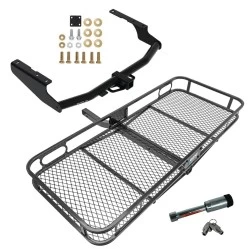 For 14-26 Toyota Highlander 18-22 Lexus RX350L Trailer Hitch Tow PKG w/ 60" x 24" Cargo Carrier + Hitch Lock By Draw-Tite