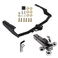 For 2014-2019 Toyota Highlander Trailer Hitch Tow PKG w/ Triple Ball Ball Mount 1-7/8" & 2" & 2-5/16" Trailer Balls w/ Tow Hook + Pin/Clip By Draw-Tite