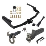 For 2018-2021 Lexus RX350L Trailer Hitch Tow PKG + Interlock Tactical Starter Kit w/ 2" Drop & 2" Ball + Tactical Hook & Shackle Mount + Tactical Dogbone Lock By Draw-Tite