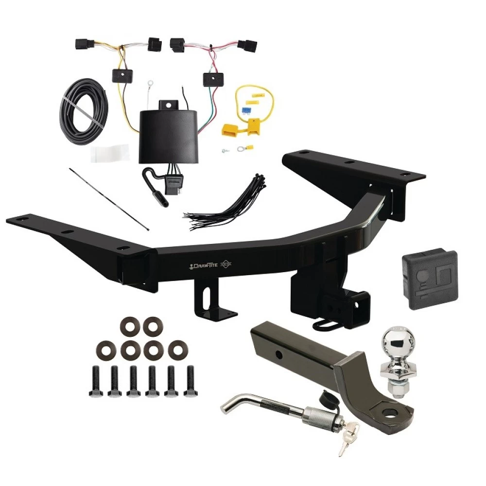 Trailer Tow Hitch For 22-27 Acura MDX All Models Class 4 Deluxe Package Wiring 2" Ball Mount and Lock