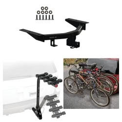 Trailer Hitch w/ 4 Bike Rack For 22-27 Acura MDX 23-27 Honda Pilot Approved for Recreational & Offroad Use Carrier for Adult Woman or Child Bicycles Foldable