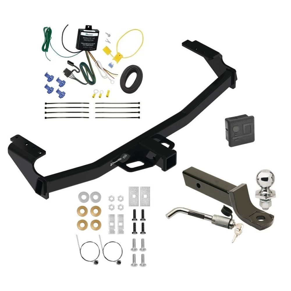 Trailer Tow Hitch For 21-26 Mercedes GLA250 All Models Deluxe Package Wiring 2" Ball Mount and Lock