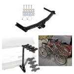 Trailer Hitch w/ 4 Bike Rack For 20-26 Cadillac XT6 Approved for Recreational & Offroad Use Carrier for Adult Woman or Child Bicycles Foldable