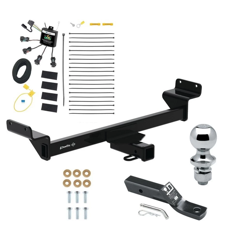 Trailer Tow Hitch For 23-24 KIA Sportage 2" Receiver Class 3 w/ Zero Contact Wiring Harness Kit and 1-7/8" Ball