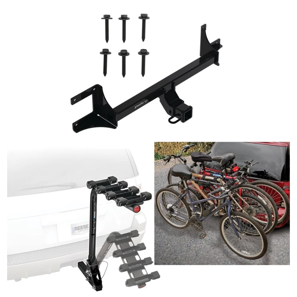 Trailer Hitch w/ 4 Bike Rack For 21-26 VW ID.4 22-26 Audi Q4 e-tron Approved for Recreational & Offroad Use Carrier for Adult Woman or Child Bicycles Foldable