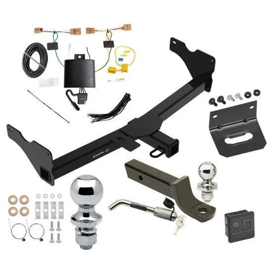 Ultimate Tow Package For 18-23 Volkswagen Tiguan Trailer Hitch w/ Wiring 2" Drop Mount Dual 2" and 1-7/8" Ball Lock Bracket Cover 2" Receiver