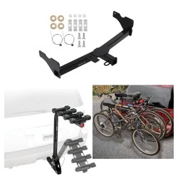 Trailer Hitch w/ 4 Bike Rack For 18-24 VW Tiguan Approved for Recreational & Offroad Use Carrier for Adult Woman or Child Bicycles Foldable