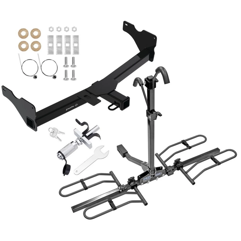 Trailer Tow Hitch For 18-23 VW Volkswagen Tiguan Platform Style 2 Bike Rack w/ Anti Rattle Hitch Lock