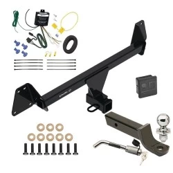 Trailer Tow Hitch For 22-25 Toyota Corolla Cross w/ LED Taillights Deluxe Package Wiring 2" Ball Mount and Lock