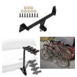 Trailer Hitch w/ 4 Bike Rack For 22-23 Toyota Corolla Cross Approved for Recreational & Offroad Use Carrier for Adult Woman or Child Bicycles Foldable