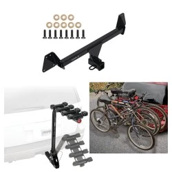 Trailer Hitch w/ 4 Bike Rack For 22-25 Toyota Corolla Cross Approved for Recreational & Offroad Use Carrier for Adult Woman or Child Bicycles Foldable