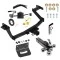 For 2022-2024 Hyundai Santa Cruz Trailer Hitch Tow PKG w/ 4-Flat Wiring Harness + Triple Ball Ball Mount 1-7/8" & 2" & 2-5/16" Trailer Balls w/ Tow Hook + Pin/Clip + Wiring Bracket By Draw-Tite