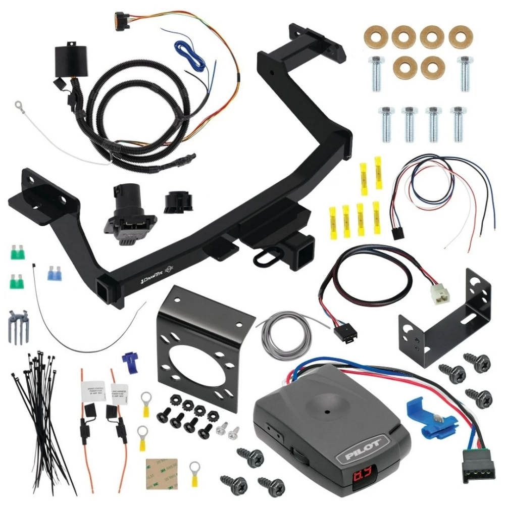 For 2022-2024 Hyundai Santa Cruz Trailer Hitch Tow PKG w/ Pro Series Pilot Brake Control + Plug & Play BC Adapter + 7-Way RV Wiring By Draw-Tite