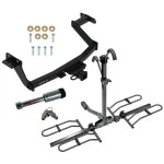 For 2022-2024 Hyundai Santa Cruz Trailer Hitch Tow PKG w/ 2 Bike Plaform Style Carrier Rack + Hitch Lock By Draw-Tite