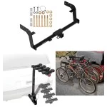 Trailer Hitch w/ 4 Bike Rack For 22-27 Genesis GV70 Approved for Recreational & Offroad Use Carrier for Adult Woman or Child Bicycles Foldable