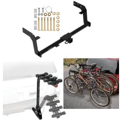 Trailer Hitch w/ 4 Bike Rack For 22-27 Genesis GV70 Approved for Recreational & Offroad Use Carrier for Adult Woman or Child Bicycles Foldable