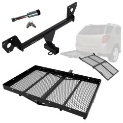 For 2021-2025 Chevrolet Trailblazer Trailer Hitch Tow PKG w/ Cargo Carrier + Bi-Fold Ramp + Hitch Lock (Excludes: w/LED Taillights Models) By Draw-Tite