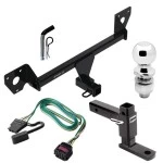 For 2020-2023 Buick Encore GX Trailer Hitch Tow PKG w/ 4-Flat Wiring Harness + Adjustable Drop Rise Ball Mount + Pin/Clip + 2" Ball (For Essence w/Active Towplug Models) By Draw-Tite