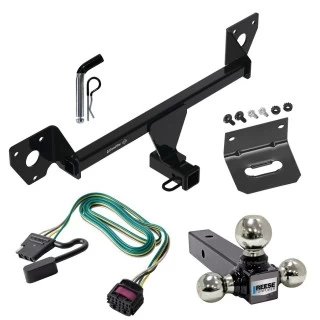 For 2021-2023 Chevrolet Trailblazer Trailer Hitch Tow PKG w/ 4-Flat Wiring Harness + Triple Ball Ball Mount 1-7/8" & 2" & 2-5/16" Trailer Balls + Pin/Clip + Wiring Bracket (For w/Active Towplug Models) By Draw-Tite