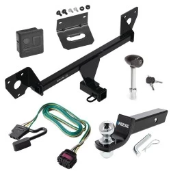 For 21-27 Chevy Trailblazer 20-23 Buick Encore GX w/ LED Taillights Trailer Hitch Tow PKG w/ 4-Flat Wiring + Starter Kit Ball Mount w/ 2" Drop & 2" Ball + Wiring Bracket + Hitch Lock + Hitch Cover By Draw-Tite