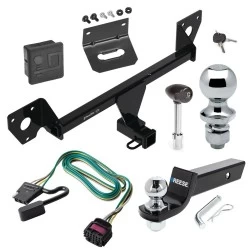 For 21-27 Chevy Trailblazer 20-23 Buick Encore GX w/ LED Taillights Trailer Hitch Tow PKG w/ 4-Flat Wiring + Starter Kit Ball Mount w/ 2" Drop & 2" Ball + 1-7/8" Ball + Wiring Bracket + Hitch Lock + Hitch Cover By Draw-Tite