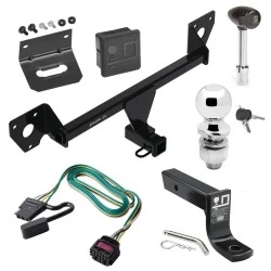 For 21-27 Chevy Trailblazer 20-23 Buick Encore GX w/ LED Taillights Trailer Hitch Tow PKG w/ 4-Flat Wiring + Ball Mount w/ 4" Drop + 2" Ball + Wiring Bracket + Hitch Lock + Hitch Cover By Draw-Tite
