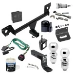 For 2020-2023 Buick Encore GX Trailer Hitch Tow PKG w/ 4-Flat Wiring + Ball Mount w/ 4" Drop + 2" Ball + 2-5/16" Ball + Wiring Bracket + Dual Hitch & Coupler Locks + Hitch Cover + Wiring Tester + Ball Lube +Electric Grease + Ball Wrench