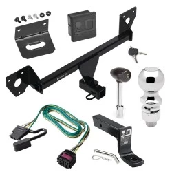 For 2020-2024 Buick Encore GX Trailer Hitch Tow PKG w/ 4-Flat Wiring + Ball Mount w/ 4" Drop + 2-5/16" Ball + Wiring Bracket + Hitch Lock + Hitch Cover (For Essence w/Active Towplug Models) By Draw-Tite