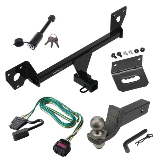 For 2020-2023 Buick Encore GX Trailer Hitch Tow PKG w/ 4-Flat Wiring + Interlock Tactical Starter Kit w/ 2" Drop & 2" Ball + Tactical Dogbone Lock + Wiring Bracket (For Essence w/Active Towplug Models) By Draw-Tite