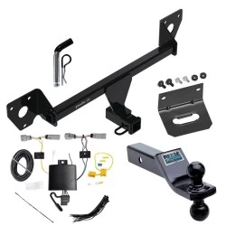 For 21-27 Chevrolet Trailblazer w/o LED Taillights Trailer Hitch Tow PKG w/ 4-Flat Wiring Harness + Dual Ball Ball Mount 1-7/8" & 2" Trailer Balls + Pin/Clip + Wiring Bracket By Draw-Tite
