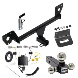 For 2021-2025 Chevrolet Trailblazer Trailer Hitch Tow PKG w/ 4-Flat Wiring Harness + Triple Ball Ball Mount 1-7/8" & 2" & 2-5/16" Trailer Balls + Pin/Clip + Wiring Bracket (Excludes: w/LED Taillights Models) By Draw-Tite