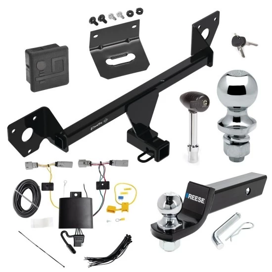 For 2021-2023 Chevrolet Trailblazer Trailer Hitch Tow PKG w/ 4-Flat Wiring + Starter Kit Ball Mount w/ 2" Drop & 2" Ball + 1-7/8" Ball + Wiring Bracket + Hitch Lock + Hitch Cover (Excludes: w/LED Taillights Models) By Draw-Tite