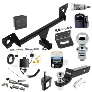 For 2021-2023 Chevrolet Trailblazer Trailer Hitch Tow PKG w/ 4-Flat Wiring + Starter Kit Ball Mount w/ 2" Drop & 2" Ball + 1-7/8" Ball + Wiring Bracket + Dual Hitch & Coupler Locks + Hitch Cover + Wiring Tester + Ball Lube +Electric