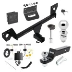For 2021-2023 Chevrolet Trailblazer Trailer Hitch Tow PKG w/ 4-Flat Wiring + Starter Kit Ball Mount w/ 2" Drop & 2" Ball + 2-5/16" Ball + Wiring Bracket + Hitch Lock + Hitch Cover (Excludes: w/LED Taillights Models) By Draw-Tite