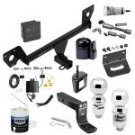 For 2021-2023 Chevrolet Trailblazer Trailer Hitch Tow PKG w/ 4-Flat Wiring + Ball Mount w/ 4" Drop + 2" Ball + 2-5/16" Ball + Wiring Bracket + Dual Hitch & Coupler Locks + Hitch Cover + Wiring Tester + Ball Lube +Electric Grease + Ball 