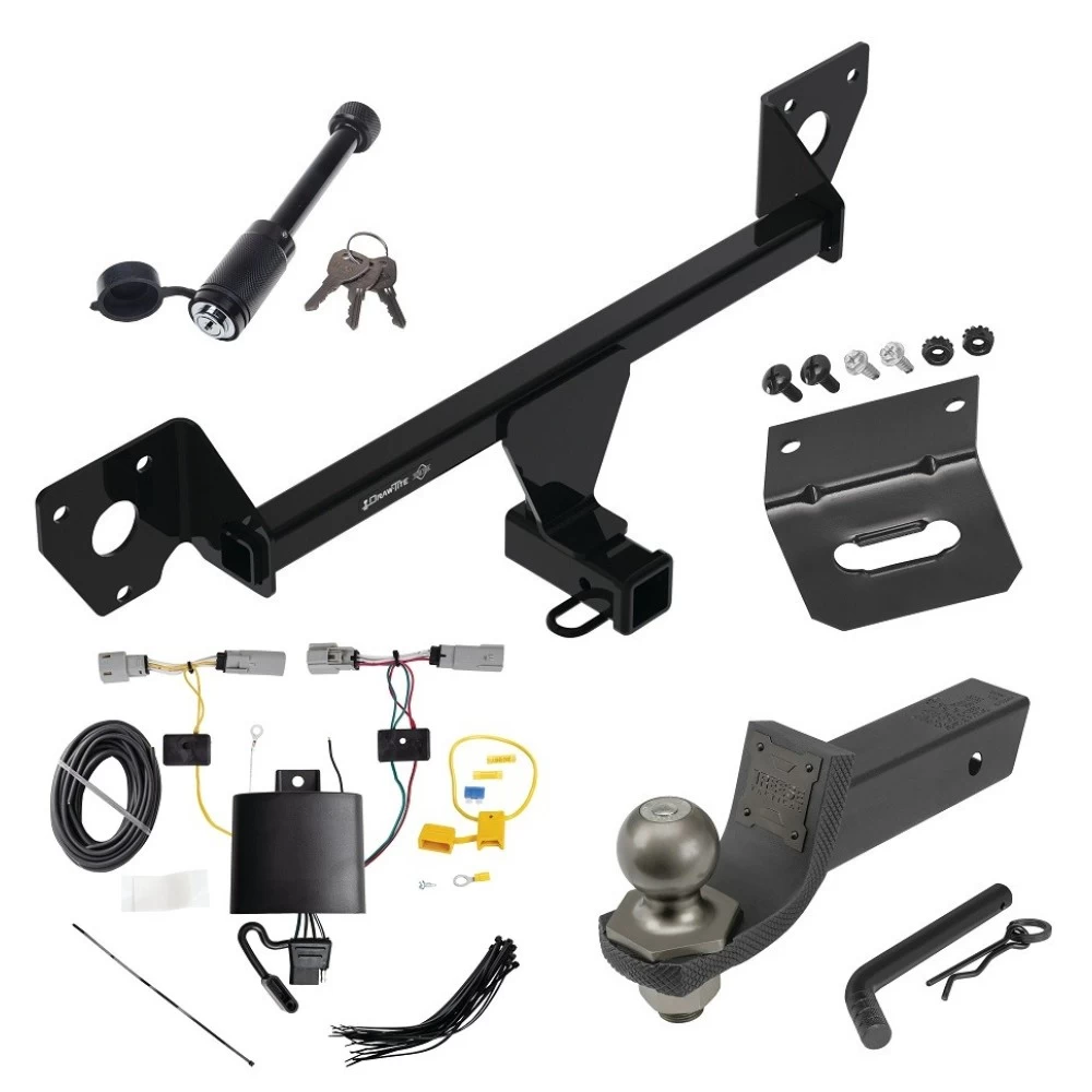 For 2021-2023 Chevrolet Trailblazer Trailer Hitch Tow PKG w/ 4-Flat Wiring + Interlock Tactical Starter Kit w/ 2" Drop & 2" Ball + Tactical Dogbone Lock + Wiring Bracket (Excludes: w/LED Taillights Models) By Draw-Tite