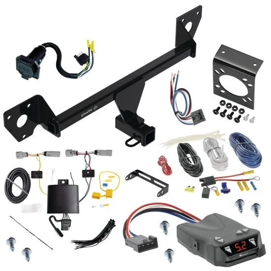 For 2021-2023 Chevrolet Trailblazer Trailer Hitch Tow PKG w/ Tekonsha Brakeman IV Brake Control + Generic BC Wiring Adapter + 7-Way RV Wiring (Excludes: w/LED Taillights Models) By Draw-Tite