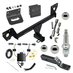 For 2020-2024 Buick Encore GX Trailer Hitch Tow PKG w/ 4-Flat Wiring + Ball Mount w/ 2" Drop + Interchangeable Ball 1-7/8" & 2" & 2-5/16" + Wiring Bracket + Dual Hitch & Coupler Locks + Hitch Cover By Draw-Tite