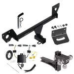 For 2020-2023 Buick Encore GX Trailer Hitch Tow PKG w/ 4-Flat Wiring Harness + Adjustable Drop Rise Triple Ball Ball Mount 1-7/8" & 2" & 2-5/16" Trailer Balls + Pin/Clip + Wiring Bracket By Draw-Tite