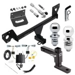 For 2021-2023 Chevrolet Trailblazer Trailer Hitch Tow PKG w/ 4-Flat Wiring Harness + Adjustable Drop Rise Ball Mount + Pin/Clip + 2" Ball + 1-7/8" Ball + Dual Hitch & Coupler Locks (For w/LED Taillights Models) By Draw-Tite
