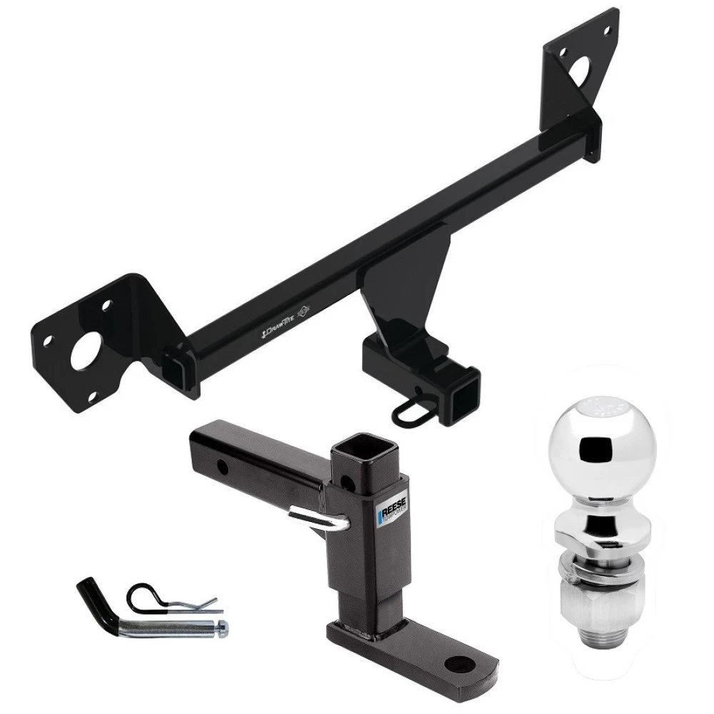 For 2020-2023 Buick Encore GX Trailer Hitch Tow PKG w/ Adjustable Drop Rise Ball Mount + Pin/Clip + 2" Ball (For Essence w/Active Towplug Models) By Draw-Tite