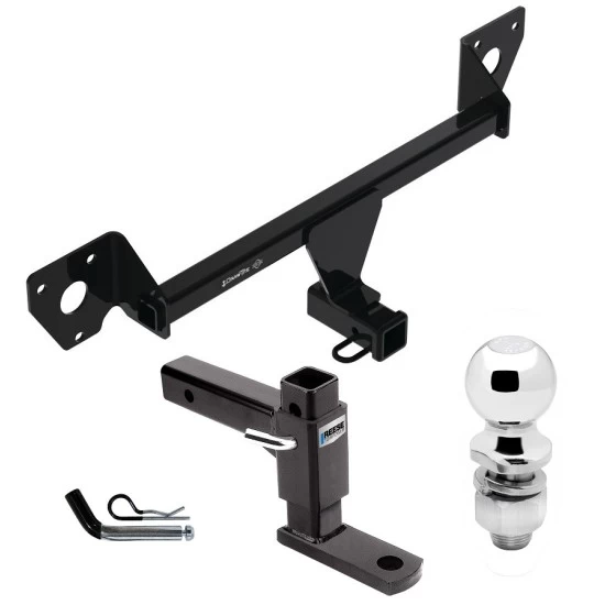 For 2020-2023 Buick Encore GX Trailer Hitch Tow PKG w/ Adjustable Drop Rise Ball Mount + Pin/Clip + 2" Ball (For Essence w/Active Towplug Models) By Draw-Tite