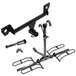 For 21-27 Chevy Trailblazer 20-27 Buick Encore GX Trailer Hitch Tow PKG w/ 2 Bike Plaform Style Carrier Rack + Hitch Lock By Draw-Tite