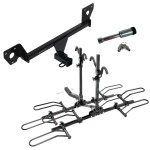For 2021-2023 Chevrolet Trailblazer Trailer Hitch Tow PKG w/ 4 Bike Plaform Style Carrier Rack + Hitch Lock (Excludes: w/LED Taillights Models) By Draw-Tite