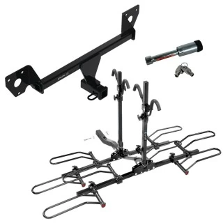 For 2021-2023 Chevrolet Trailblazer Trailer Hitch Tow PKG w/ 4 Bike Plaform Style Carrier Rack + Hitch Lock (Excludes: w/LED Taillights Models) By Draw-Tite