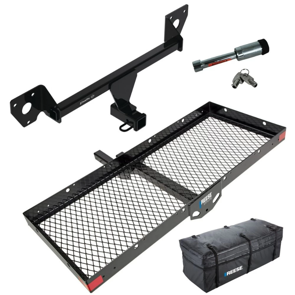 For 2021-2023 Chevrolet Trailblazer Trailer Hitch Tow PKG w/ 48" x 20" Cargo Carrier + Cargo Bag + Hitch Lock (For w/LED Taillights Models) By Draw-Tite