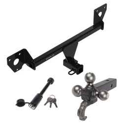 For 2020-2024 Buick Encore GX Trailer Hitch Tow PKG + Triple Ball Tactical Ball Mount 1-7/8" & 2" & 2-5/16" Balls w/ Tow Hook + Tactical Dogbone Lock (For Essence w/Active Towplug Models) By Draw-Tite