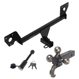For 2021-2023 Chevrolet Trailblazer Trailer Hitch Tow PKG + Triple Ball Tactical Ball Mount 1-7/8" & 2" & 2-5/16" Balls w/ Tow Hook + Tactical Dogbone Lock (Excludes: w/LED Taillights Models) By Draw-Tite